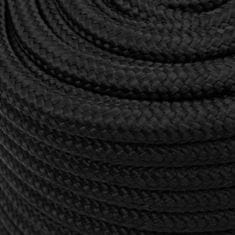 Vidaxl Lodné lano čierne 16 mm 250 m polypropylén