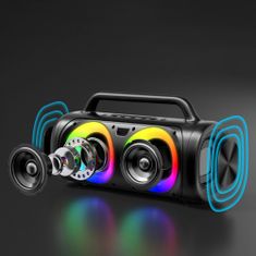 Joyroom Wireless Speaker (JR-MW02) - Bluetooth 5.0 with RGB Lights, 2500mAh, 40W - Black