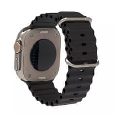 Techsuit Watchband (W038) - Apple Watch 1/2/3/4/5/6/7/8/SE/SE 2/Ultra (42/44/45/49mm) - Black