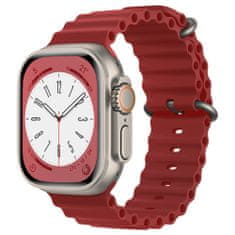 Techsuit Watchband (W038) - Apple Watch 1/2/3/4/5/6/7/8/SE/SE 2/Ultra (42/44/45/49mm) - Wine Red