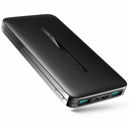 Joyroom Power Bank (JR-T012) - 2x USB, Type-C, Micro-USB, 2.1A, 10000mAh - Black