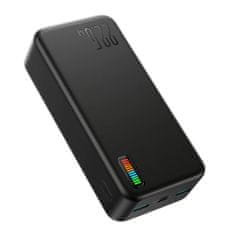 Joyroom Power Bank Dazzling Series (JR-QP196) - 2xUSB, Type-C, Micro-USB, LED for Battery Check, 22.5W, 30000mAh - Black