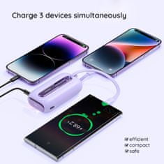 Joyroom Power Bank Colorful Series (JR-L013) - Lightning, Type-C, Built-In 2in1 Cable, 12W, 10000mAh - White