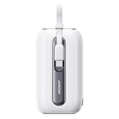Joyroom Power Bank Colorful Series (JR-L013) - Lightning, Type-C, Built-In 2in1 Cable, 12W, 10000mAh - White