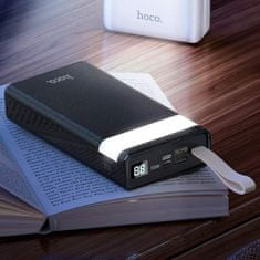 Hoco Power Bank Powerful (J73) - 2xUSB-A, Micro-USB, USB Type-C, Lightning, LED displej a baterka, 30000 mAh - čierna