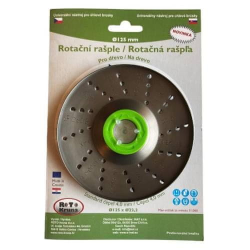 Rašpľa rotačná Ø 125mm, čepeľ 4.0mm