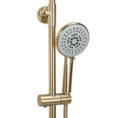 REA Sprchový set Verso zlatý - vaňová batéria, ručná a dažďová sprcha