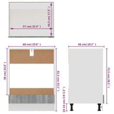 Vidaxl Skrinka na sporák sivý sonoma 60x46x81,5 cm spracované drevo