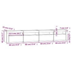 Vidaxl TV skrinka s LED svetlami biela 240x35x40 cm