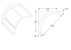 ORAC ORAC stropná lišta CB525 jednoduchá Lišta 2000x65x60 mm