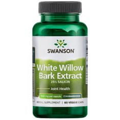 Swanson White Willow Bark Extract (extrakt z Vrby bílé) 500 mg, 60 rostlinných kapslí