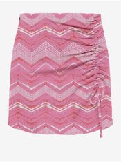 ONLY Ružová dámska vzorovaná mini sukňa ONLY Nova XS