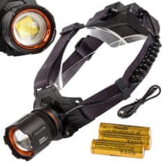 Bailong  08349 LED Čelovka CREE XHP160, IPX5, 1000 m, čierna