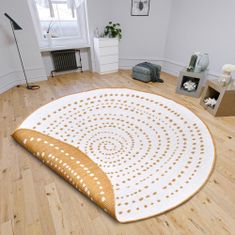 NORTHRUGS Kusový koberec Twin-Wendeteppiche 105786 Ochre kruh – na von aj na doma 140x140 (priemer) kruh