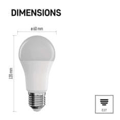 EMOS LED žiarovka GoSmart A60 / E27 / 9 W (60 W) / 806 lm / RGB / stmievateľná / Wi-Fi