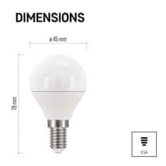 EMOS LED žiarovka Classic Mini Globe / E14 / 5 W (40 W) / 470 lm / neutrálna biela