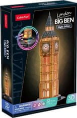 CubicFun Svietiace 3D puzzle Nočná edícia: Big Ben 32 dielikov