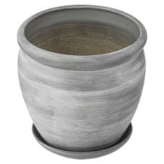 botle Kvetináč sivý betón kvetináč s podšálkou okrúhly DxV 220 mm x 240 mm povrch matný keramika moderný glamour