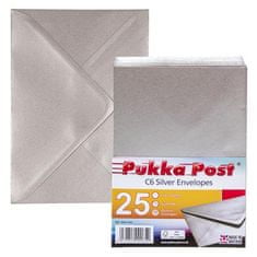 Pukka Pad Obálky "Silver", strieborná, C6, pogumovaný povrch, 9065-ENV