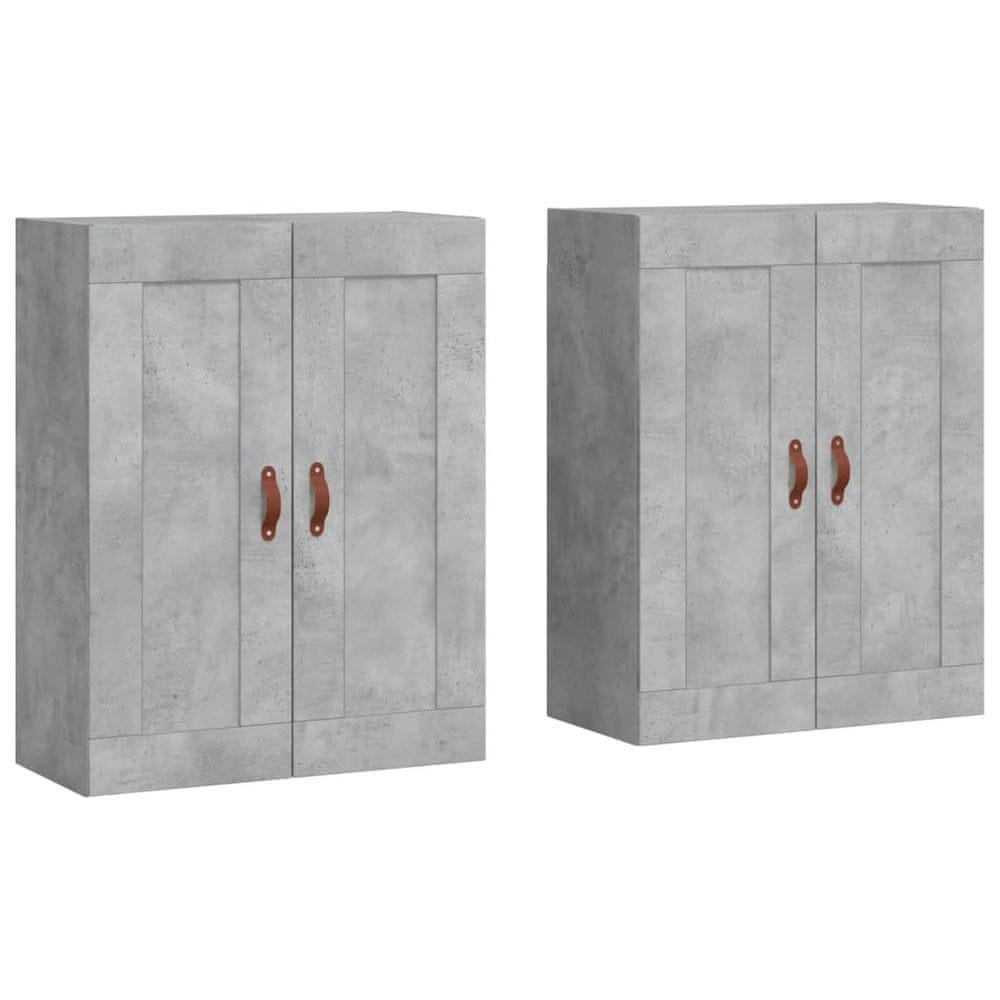 Vidaxl Nástenné skrinky 2 ks betónové sivé kompozitné drevo