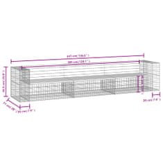 Petromila vidaXL Záhradná lavička gabiónový dizajn 347x71x65,5cm masív. borovica