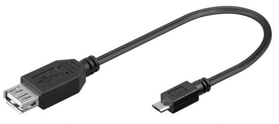 PremiumCord USB redukce USB A/female - Micro USB/male, kábel 20cm