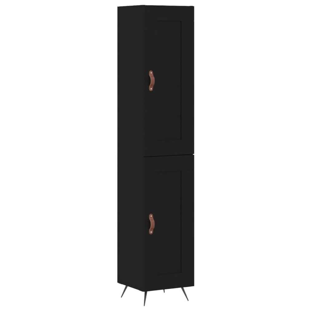 Vidaxl Vysoká skrinka čierna 34,5x34x180 cm spracované drevo