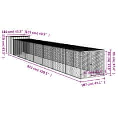 Petromila vidaXL Klietka pre kurčatá výbeh bledosivá 110x813x110 cm poz. oceľ