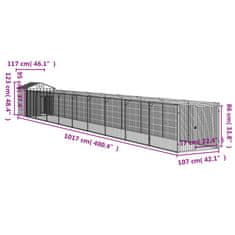 Vidaxl Búda pre psa so strechou antracitová 117x1017x123cm pozin. oceľ