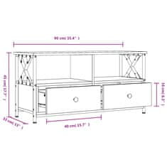 Vidaxl TV skrinka sivá sonoma 90x33x45 cm kompozitné drevo a železo