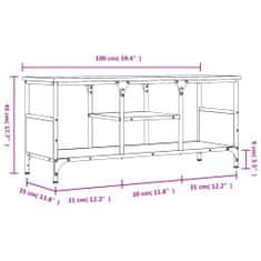 Vidaxl TV skrinka sivá sonoma 100x35x45 cm kompozitné drevo a železo