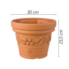 botle Kvetináč okrúhly so vzorom 35cm Terracotta Terasa Záhrada Vonkajšie Odolné voči UV