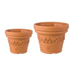 botle Terrakotta Kvetináč okrúhly so vzorom 45cm Terracotta Terasa Záhrada Vonkajšie Odolné voči UV