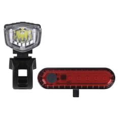 EMOS LED predné + zadné nabíjacie svietidlo na bicykel P3923, 90 lm