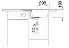 BLANCO Blanco Metra 5 S, silgranitový drez 860x500x190 mm, 1-komorový, biela, BLA-513205