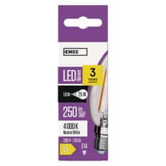 EMOS LED žiarovka Filament sviečka / E14 / 1,8 W (25 W) / 250 lm / neutrálna biela