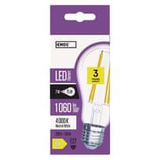 EMOS LED žiarovka Filament A60 / E27 / 7 W (75 W) / 1 060 lm / neutrálna biela
