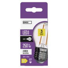 EMOS LED žiarovka Filament Mini Globe / E27 / 1,8 W (25 W) / 250 lm / neutrálna biela