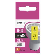 EMOS LED žiarovka Premium MR16 / GU10 / 7 W (81 W) / 580 lm / neutrálna biela