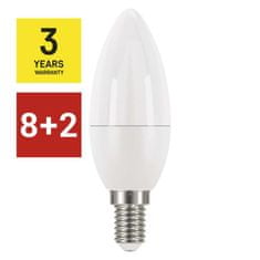 EMOS 8 + 2 zdarma – LED žiarovka Classic sviečka / E14 / 5 W (40 W) / 470 lm / teplá biela