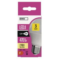 EMOS LED žiarovka Classic A60 / E27 / 5,2 W (40 W) / 470 lm / teplá biela