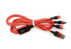 MXM Kábel USB 3v1 s microUSB, USB-C a Lightning konektorom, 1,25 metra