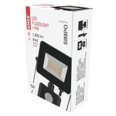 EMOS LED reflektor SIMPO s pohybovým čidlom 20,5W, čierna, neutrálna biela