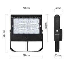 EMOS LED reflektor AGENO čierny, 100W neutrálna biela