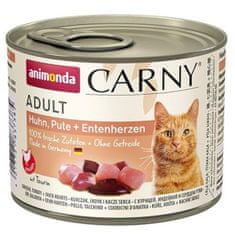 Animonda Carny cat konz. - kura, morka + kačacie srdce 200 g