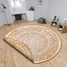 NORTHRUGS Kusový koberec Twin Supreme 105799 Ochre kruh – na von aj na doma 140x140 (priemer) kruh