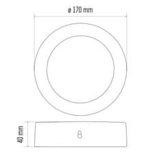 EMOS LED panel 170mm, kruhový prisadený strieborný, 12,5W neutr. b.