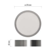 EMOS LED prisadené svietidlo, kruhové, strieborné, 12,5W, CCT