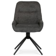 Autronic Moderní jídelní židle Židle jídelní a konferenční, tmavě šedá látka, černé kovové nohy, otočný mechanismus (HC-536 GREY2)