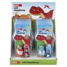 EMOS Detská LED čelovka Dino, 2× CR2032, 8 ks, display box